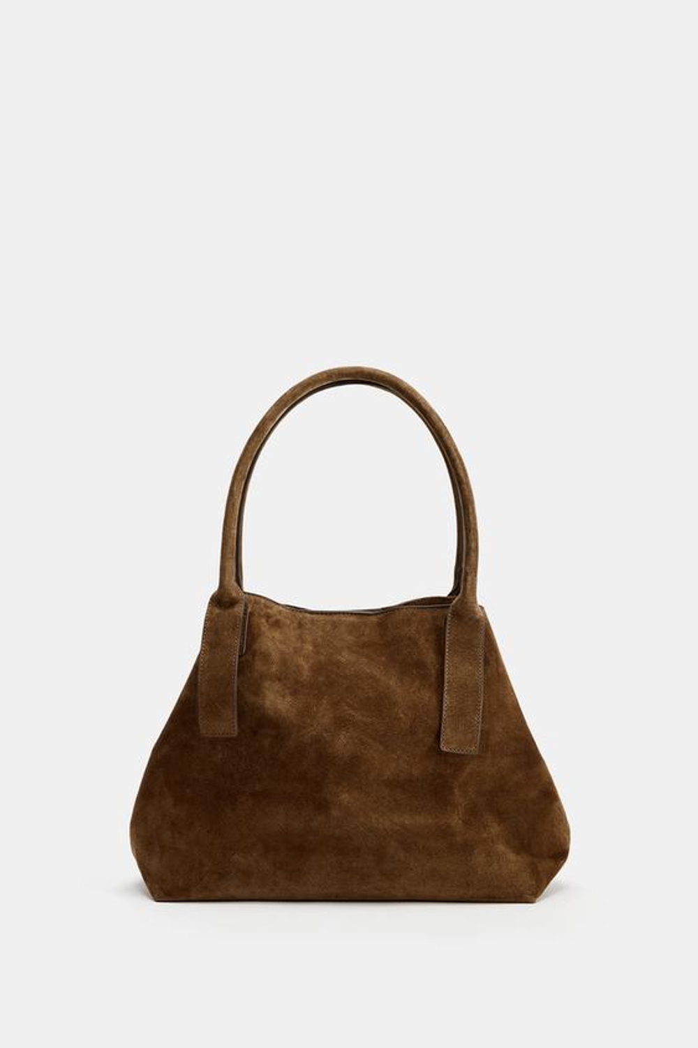 ZARA КОЖАНАЯ СУМКА-ШОПЕР, КОРИЧНЕВЫЙ