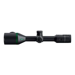 Тепловизионный прицел ATAK ET46-50LRF Tube (с дальномером) - вид сбоку, логотип ATAK и зеленый кольцевой элемент