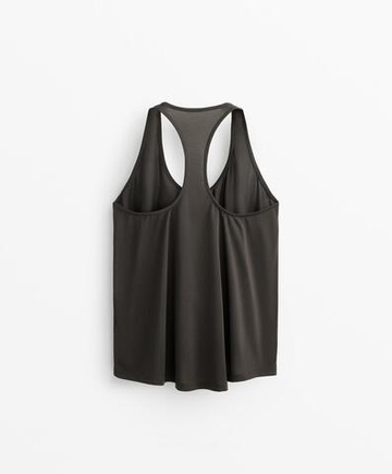Oysho Топ из смесового модала на бретелях, антрацитовый