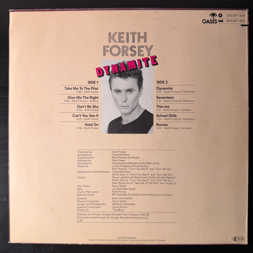 Keith Forsey ‎– Dynamite (Германия 1981г.)