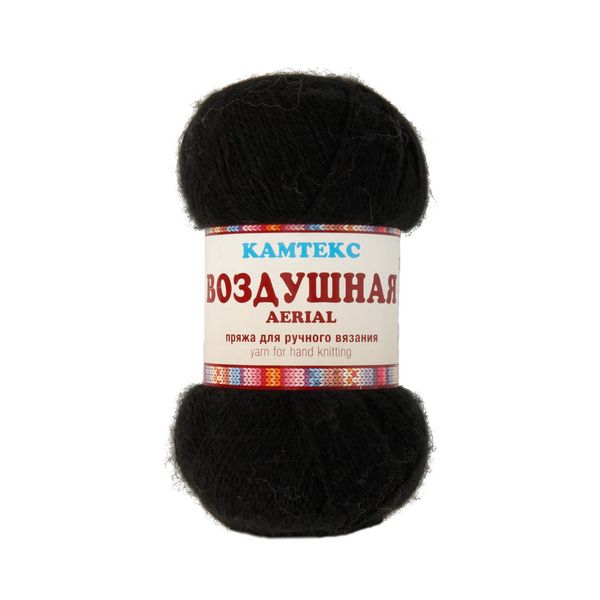 Пряжа Камтекс Воздушная / уп.5 мот. по 100 г, 370 м, цв.003 черный