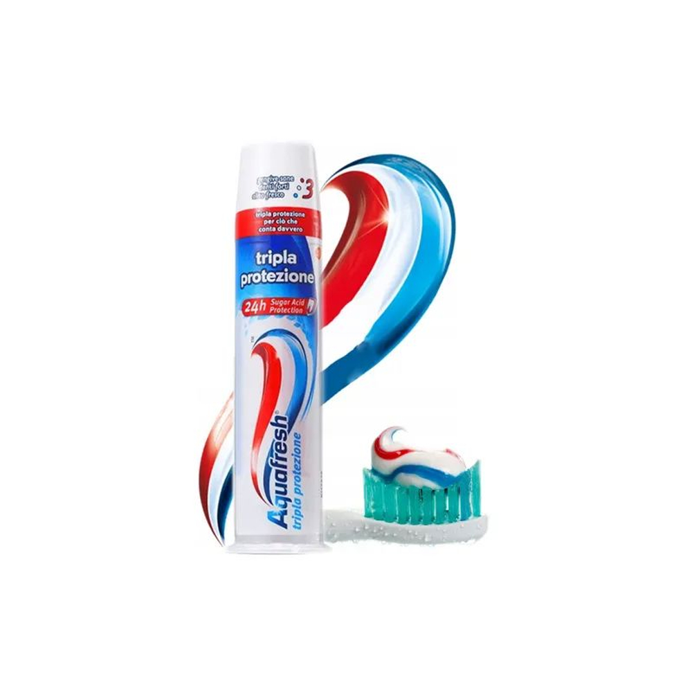 Aquafresh Зубная паста Fresh & Minty тройная защита 24 часа (мятная) 100 мл (Из Финляндии)
