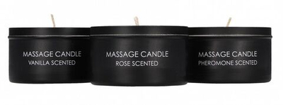 Набор из 3 массажных свечей Massage Candle Set (Цвет: черный)