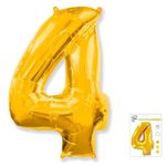 Шар (40"/102 см) Цифра "4" Золото в упаковке / Four
