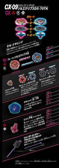 Волчок и запускатель Sol Eclipse D5-70TK CX09 от Takara Tomy