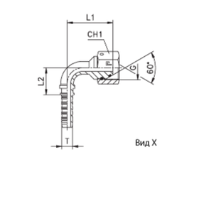 Фитинг DN 38 BSP (Г) 2 (90) (штифтованная гайка, o-ring)