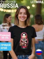 Футболка с принтом Матрёшка