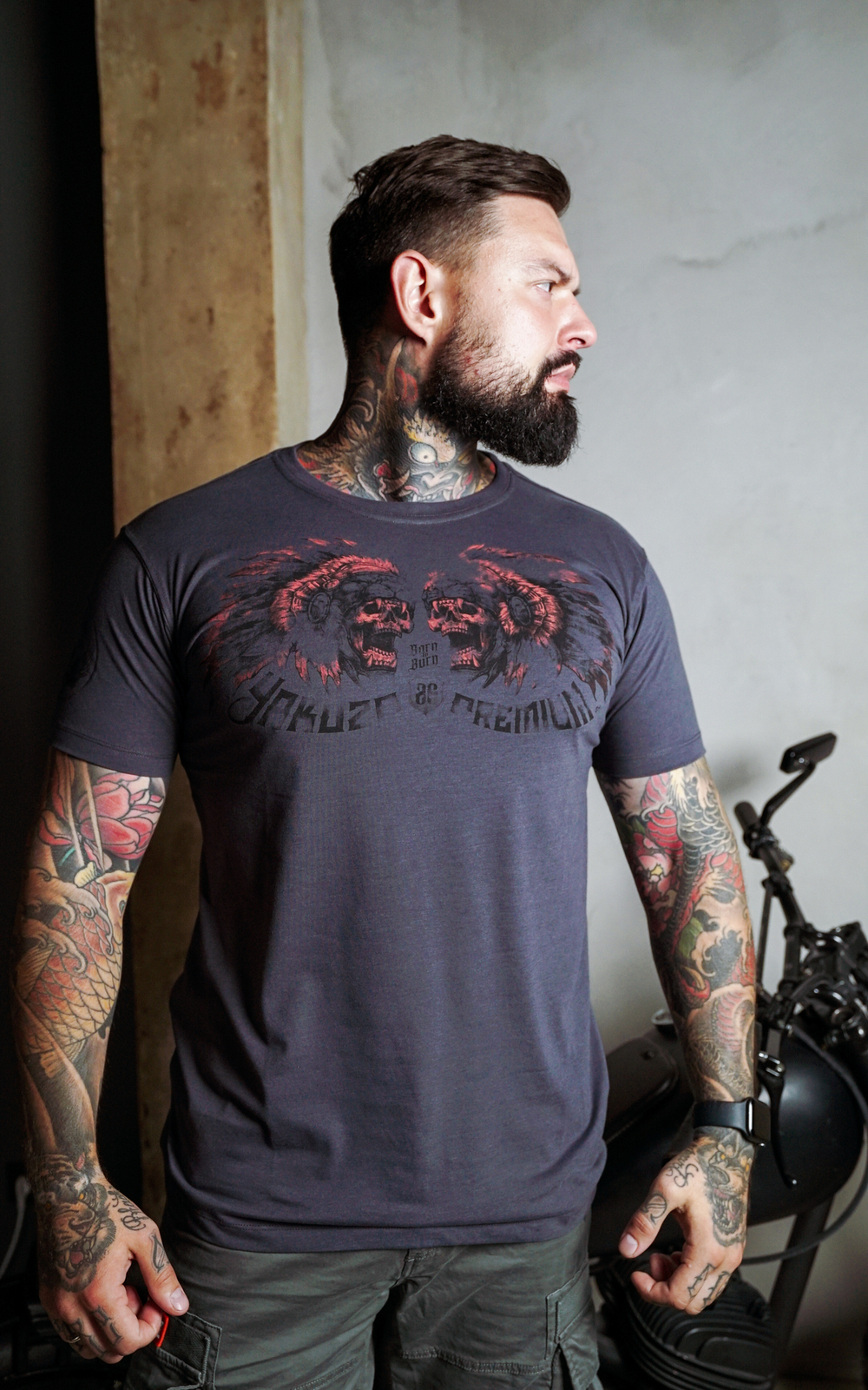 Футболка серая Yakuza Premium 3708