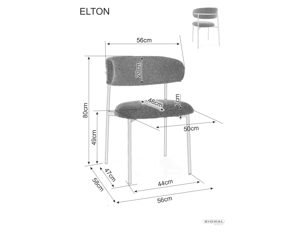 Стул SIGNAL ELTON Brego 34 бежевый/кашемир