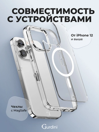 Автодержатель на дефлектор Gurdini Wireless Magsafe Car Charger Белый