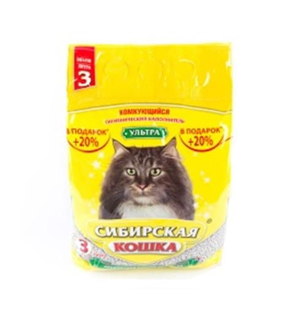 СИБИРСКАЯ КОШКА Наполнитель комкующийся Ультра 3 л