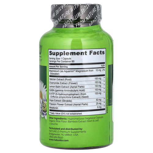 NATURELO, формула для сна, 60 вегетарианских капсул