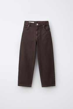 ZARA ДЖИНСЫ BAGGY RELAXED, КОРИЧНЕВЫЙ