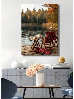 Картина "Завтрак у воды", интерьерная 30х40см 1шт.