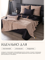 КПБ на резинке Сатин Velvet Premium с Одеялом VPR009, Евро, 4 наволочки, простынь 140*200*25