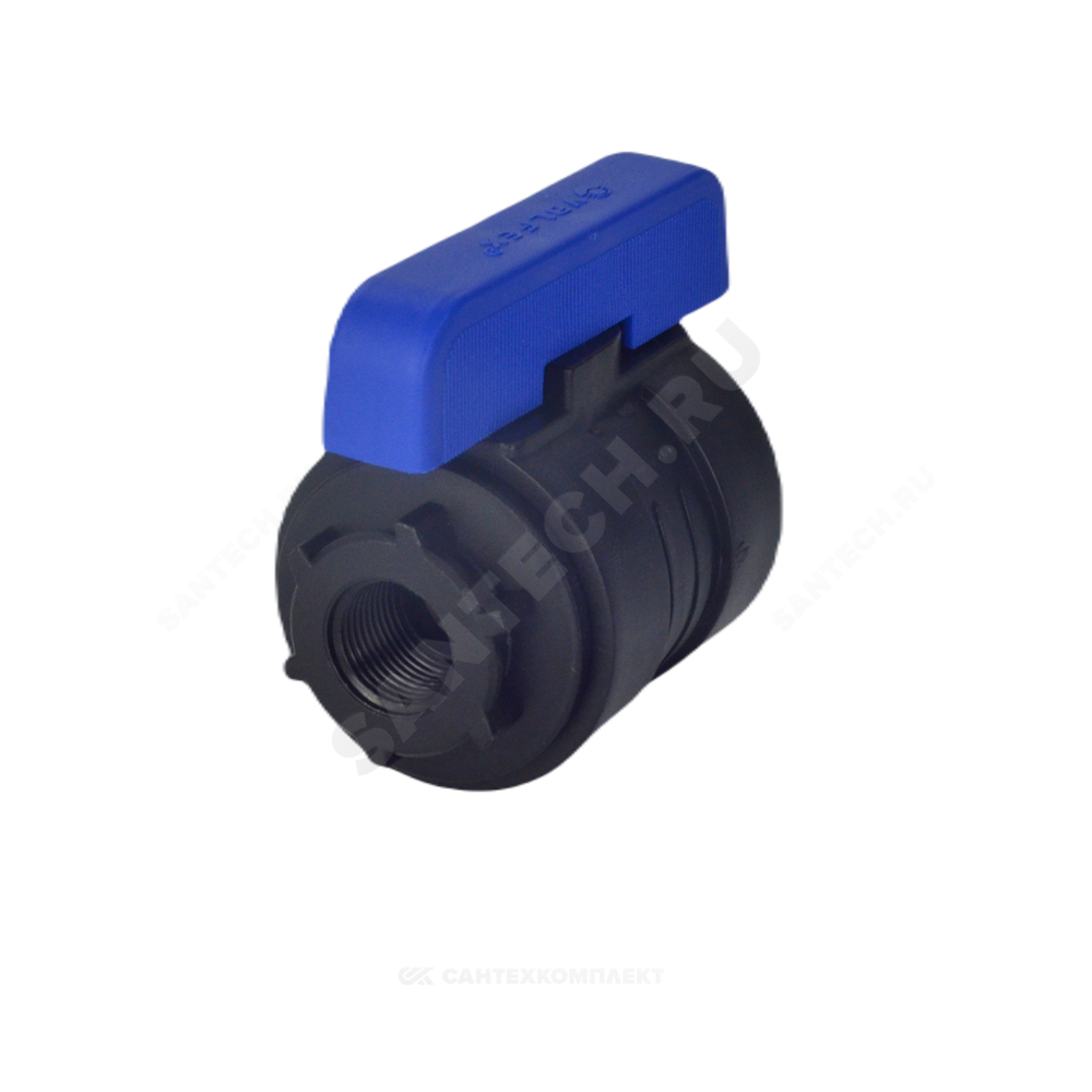 Кран шаровой компрессионный ПЭ Ду 16 1/2"x1/2" ВР/ВР Ру16 VALFEX 1210011012012
