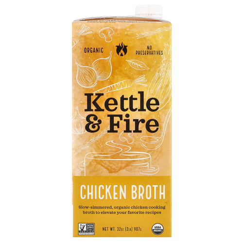 Kettle & Fire, куриный бульон, 907 г (32 унции)