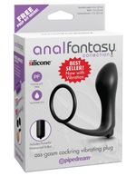 Ass-Gasm Cockring Advanced Plug Анальная вибропробка с эрекционным кольцом (Цвет: черный)