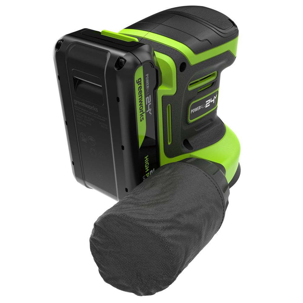 Эксцентриковая шлифмашина акк. Greenworks OS325, 24V, 125 мм, 5000-8000-11000 об/мин, амплитуда 2.4 мм,1х2Ач,ЗУ,кор (3100907CUA)