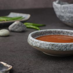Соусник 70 мл d 9,2 см h2,5 см круглый фарфор Stone Untouched Taiga P.L. Proff Cuisine [1]