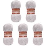 Пряжа Alize (Ализе) Angora Gold Simli / уп.5 мот. по 100 г, 500м, 168 белая зима A