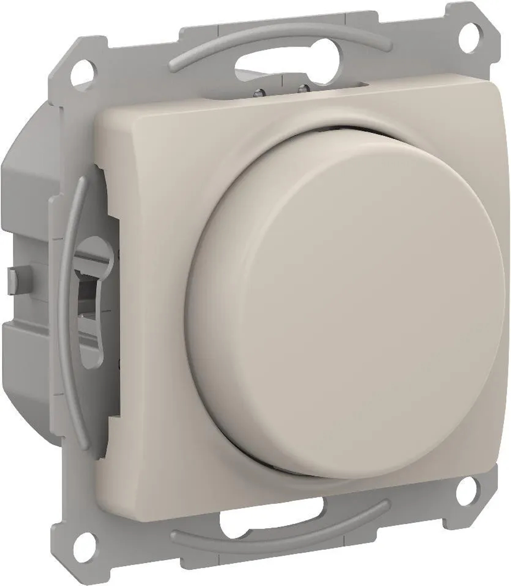 GLOSSA СВЕТОРЕГУЛЯТОР (диммер) поворотно-нажимной, LED, RC, 400Вт, механизм, МОЛОЧНЫЙ