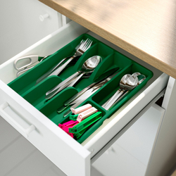 IKEA SMÄCKER  (ИКЕА СМЭКЕР)  -  Вставка для столовых приборов - ярко-зеленый 31х26 см