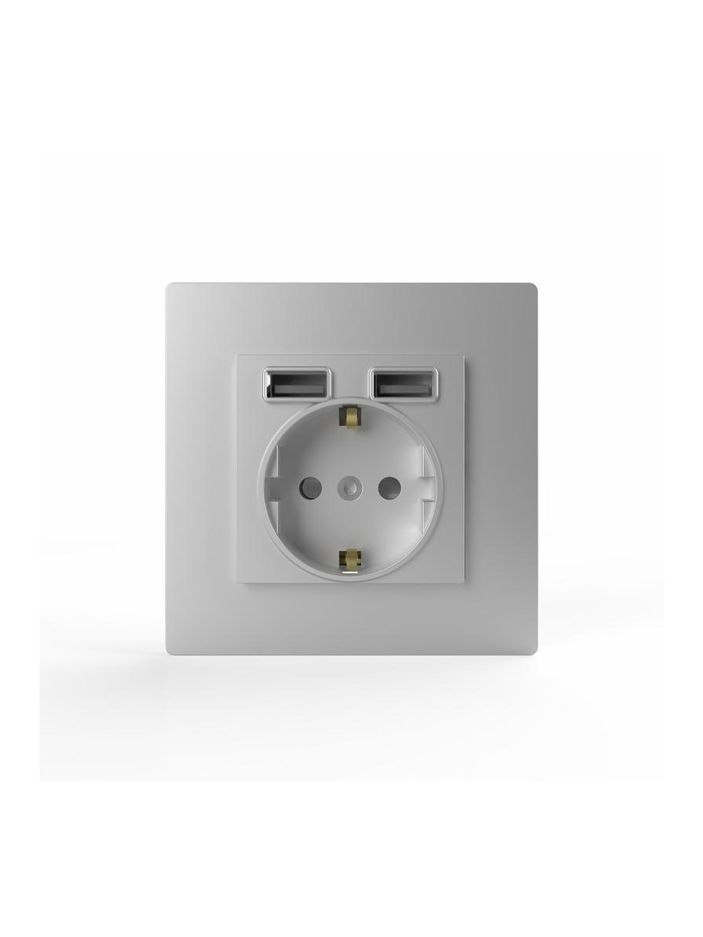 Розетка 1-м СП Pixel IP20 с заземл. с 2-мя заряд. устр. USB тип A+A механизм айс TOKOV ELECTRIC TKE-PX-R1U2A-C34
