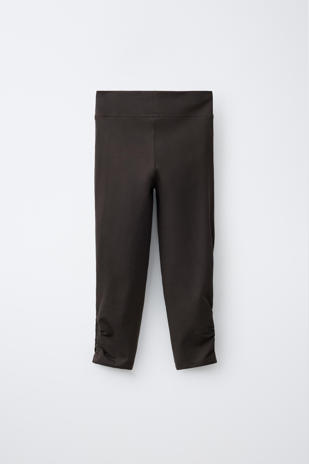 ZARA ЛЕГИНСЫ КАПРИ СО СБОРКОЙ, КОРИЧНЕВЫЙ