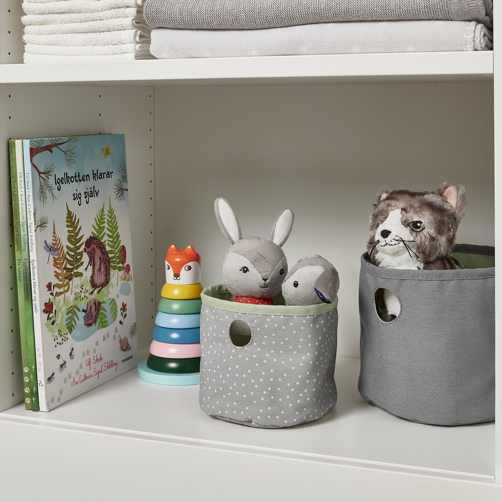 IKEA LEN (ИКЕА ЛЕН) — Коробка, зеленый/светло-серый, 2 шт, фото 4