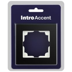 Рамка для розеток и выключателей Intro Accent 6-511-05 на 1 пост СУ стекло антрацит | Intro