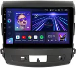 Магнитола для Mitsubishi Outlander XL, Peugeot 4007, Citroen C-Crosser (Rockford, рамка перфорированная) - Teyes CC3 монитор 9" QLED на Android 10, Быстрая, CarPlay, 4G SIM-слот