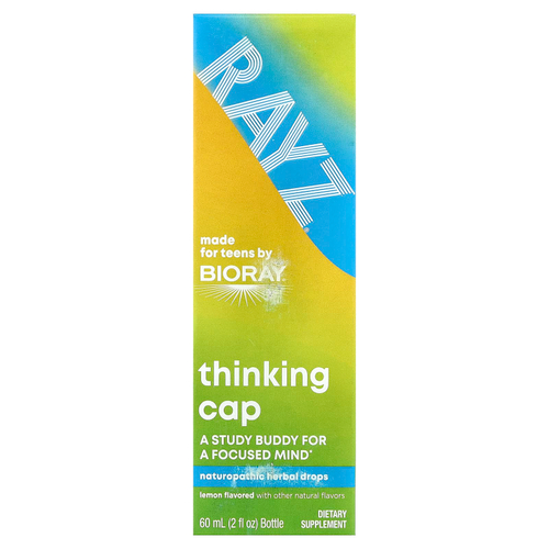 Bioray, Rayz, Thinking Cap, натуропатические травяные капли, лимон, 59 мл (2 жидк. унц.)
