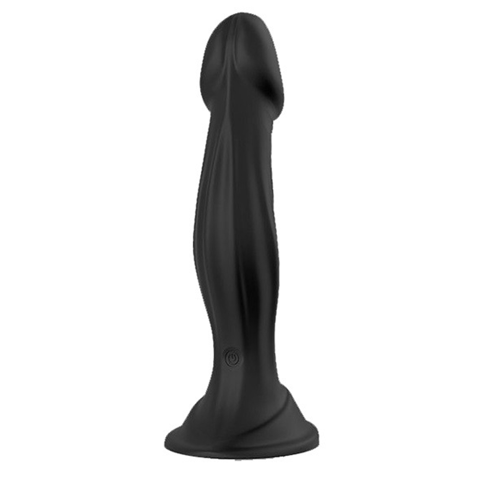 Черный анальный вибромассажер-реалистик 19см Silicone Toys USK-A02