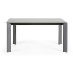 Стол Atta 160 (220) x90 антрацит, темно-серый, стекло