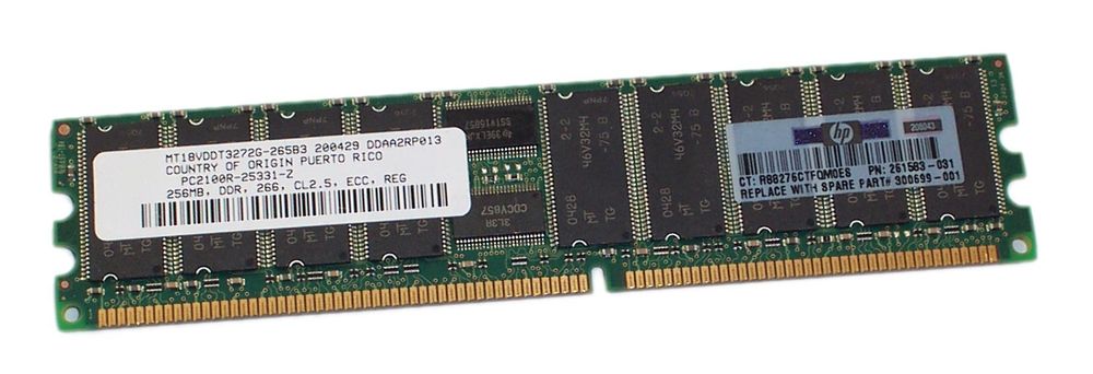Оперативная память HP 256MB REG PC2100 DDR SDRAM для BL10e G2, BL20p G2 261583-031