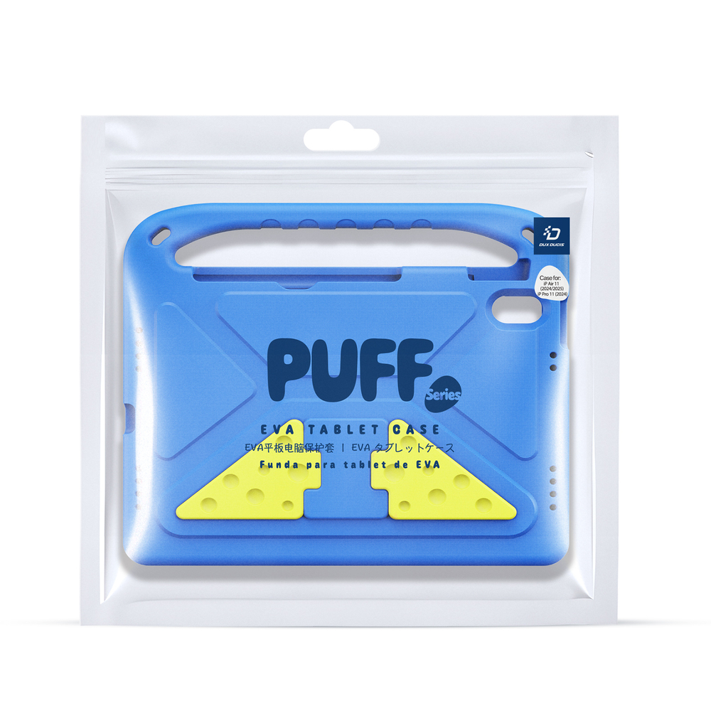 Детский чехол синего цвета на планшет iPad Air 11 (2024-) и Pro 11 (2024-), серия Puff Series Case от Dux Ducis