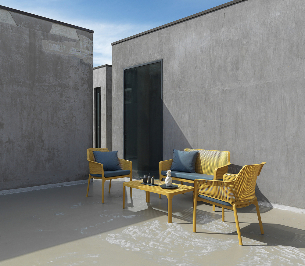 Комплект пластиковой мебели Nardi Net Relax, горчичный