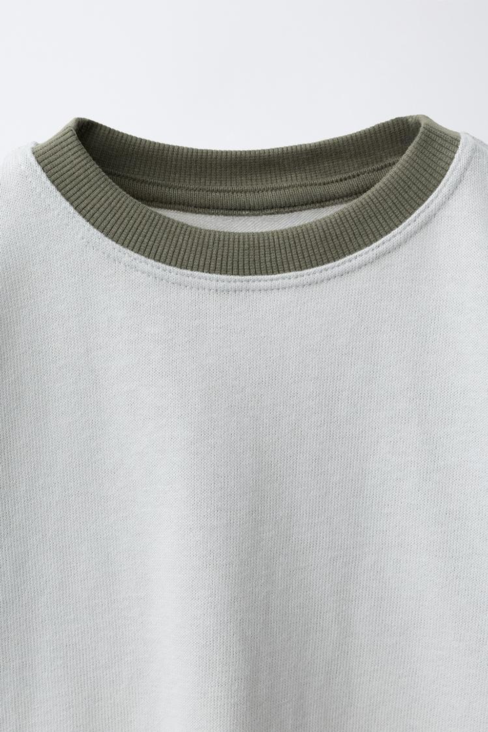 ZARA ЛОНГСЛИВ HEAVY SOFT COLOR BLOCK, КАМЕННО-СЕРЫЙ