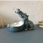 Статуэтка-подставка из гипса «Бегемот» 22*30 см серый