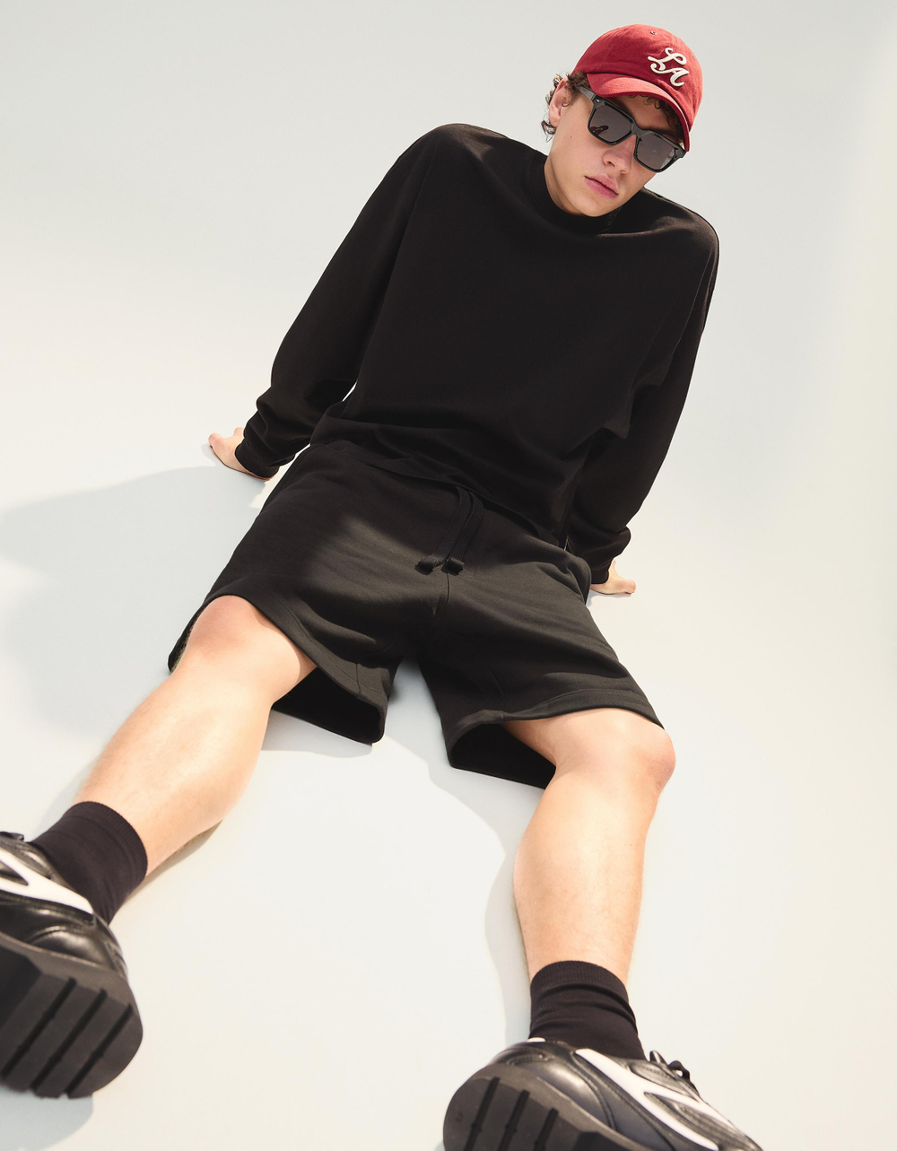 Мужские бермуды из футера с начёсом - BERSHKA