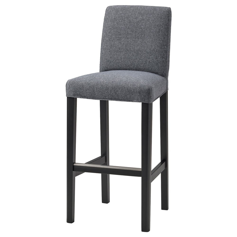 IKEA BERGMUND  (ИКЕА БЕРГМУНД)  -  Чехол для барного стула со спинкой - Gunnared средне-серый