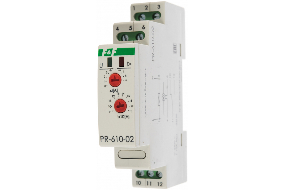 Реле контроля тока PR-610-02 (диапазон измер-я тока 100-190А) 230В 10А 1P IP20