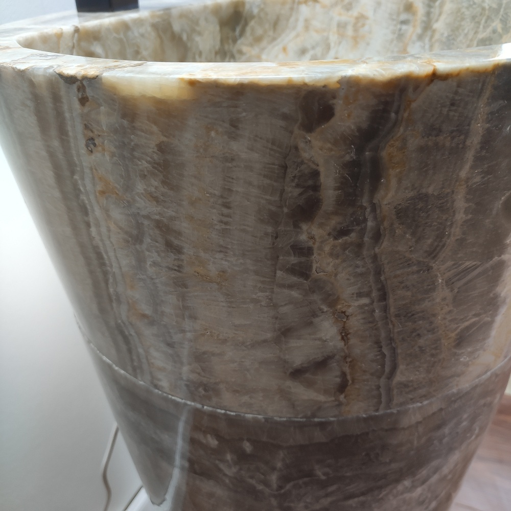 Раковина напольная из оникса Grey ON-01353 (45*45*90 см)