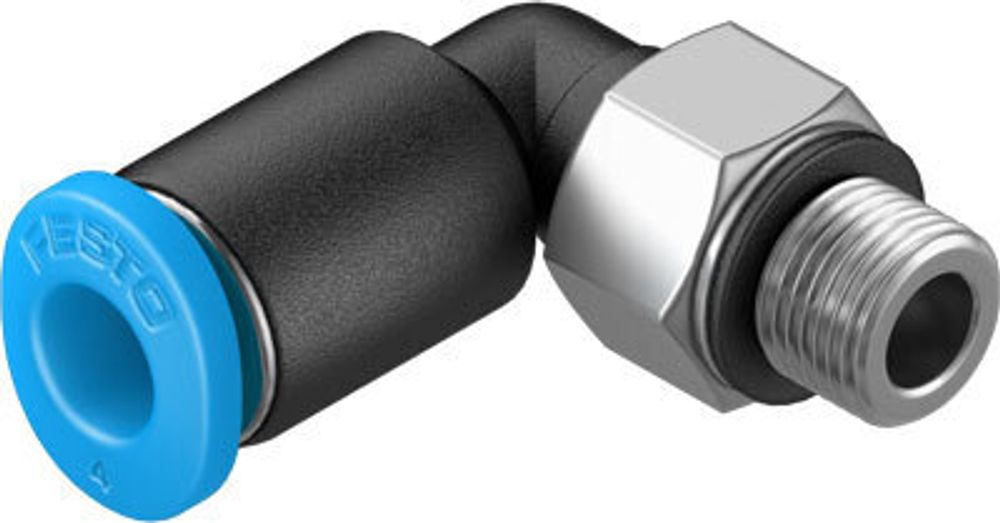 QSML-M5-4-100 Угловой штуцер с цанговым зажимом и резьбой QSML-M5-4-100 Угловой штуцер с цанговым зажимом и резьбой