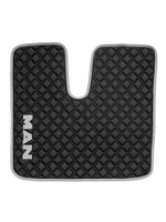 Ковры MAN TGX с 1-м ящиком (автомат) (экокожа, черный, серый кант, серая вышивка)