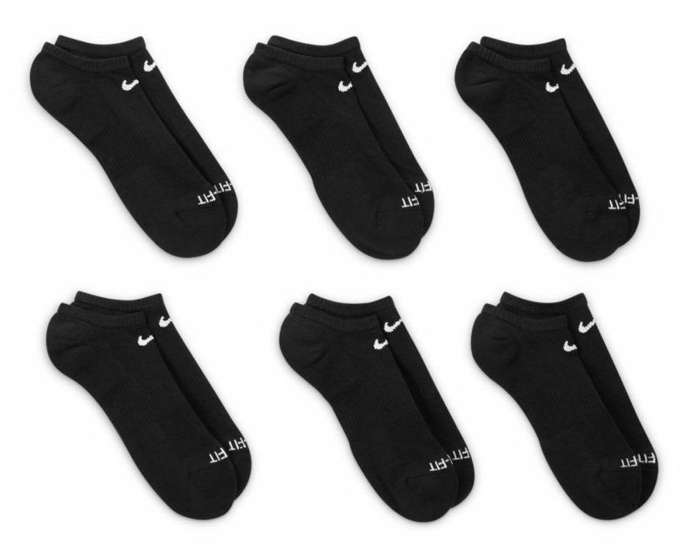 Теннисные носки Nike Everyday Plus Cushioned Training No-Show Socks 6P - черный
