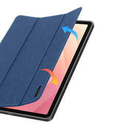 Чехол книжка синего цвета для планшета Samsung Galaxy Tab S11, серия Domo Series (с держателем для S Pen и функцией автоматического перехода в спящий режим) от Dux Ducis