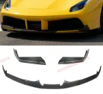 Карбоновая губа и сплиттеры переднего бампера для Ferrari 488 GTB Spider 2015-2020 Феррари