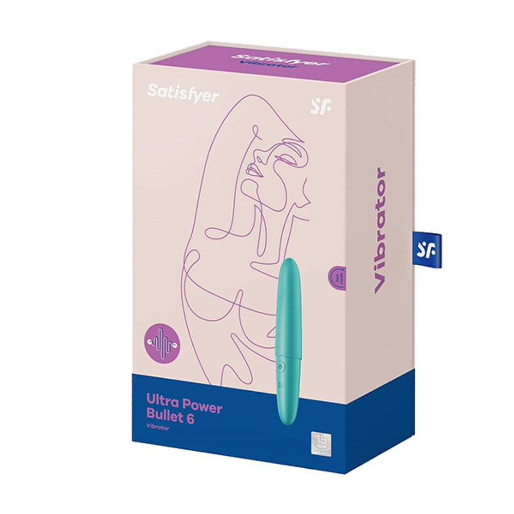 Бирюзовый мини-вибратор 13см Satisfyer Ultra Power Bullet 6